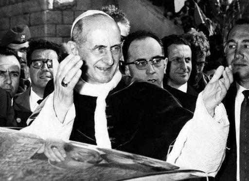 Pope Paul VI leaves the Basilica of the Annunciation Nazareth 5 January 1964 After celebrating Mass Art Source: telegraph.co.uk/ 